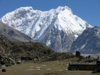 Kangchenjunga Tent Peak and Nepal Peak  from Lhonak