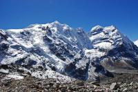 Mera Peak Central Summit, Mera Peak North Summit, Mera Peak West Summit From Between Khare And Mera La